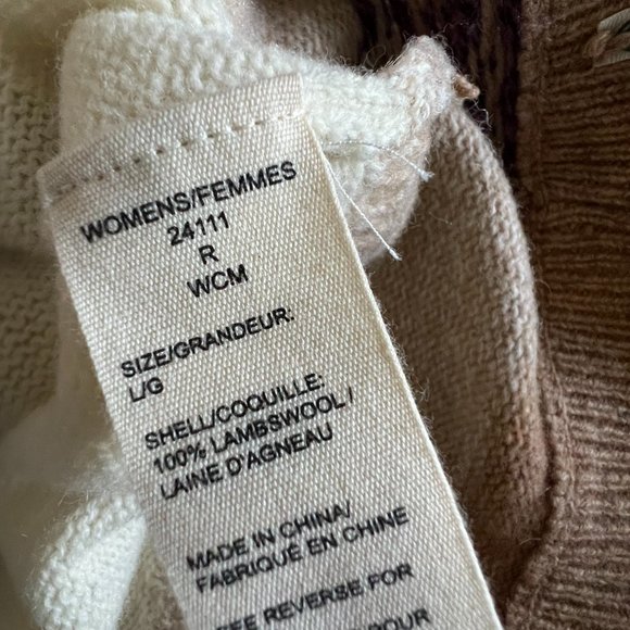 WOOLRICH Women's Grazing Sheep Cream Wool Full Zip Vest Size Large - Picture 11 of 14